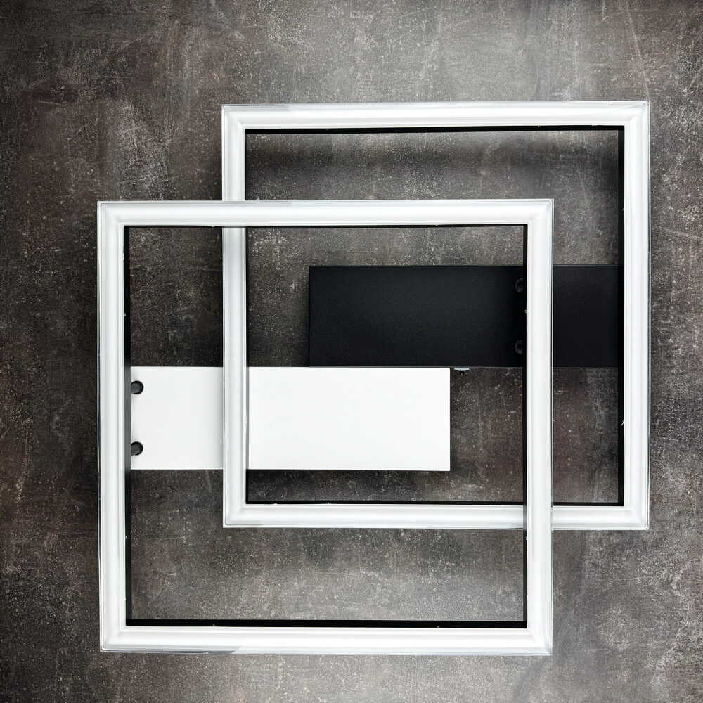 Светильник LED smart BRIONI-S с пультом 84Вт 3000-5000K 5300Lm Квадратный Бело-черный 220705